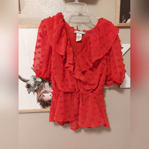 Flying tomato Red polka Dot Blouse size small - Picture 1 of 2